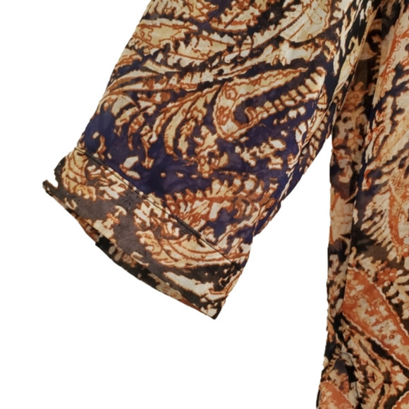 2/$35 Sale Semi Sheer Flowy Blouse  3/4 sleeves  Sz L - Picture 4 of 11